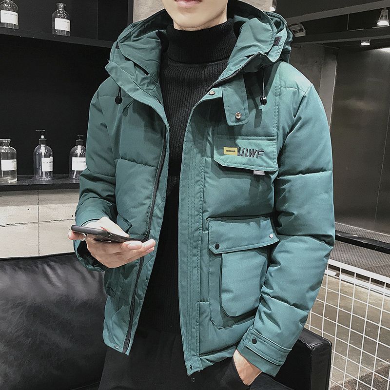 2023新款白鸭绒羽绒服工装男士冬季韩版外套冬装ins潮牌宽