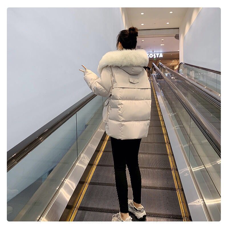 2023新款白鸭绒韩版女短款宽松学生女加厚羽绒服小个子学生