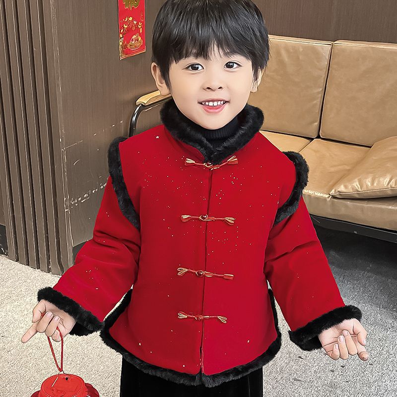 拜年服童装男元旦儿童唐装女童汉服过年喜庆衣服冬款新年风宝宝装