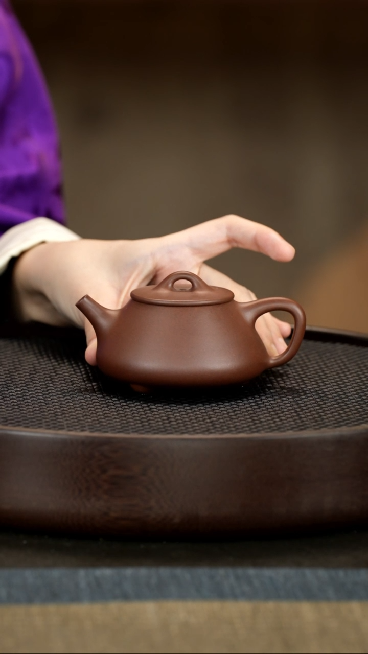 【闪购商品】紫砂茶壶3-7 紫泥平盖石瓢JYT150cc