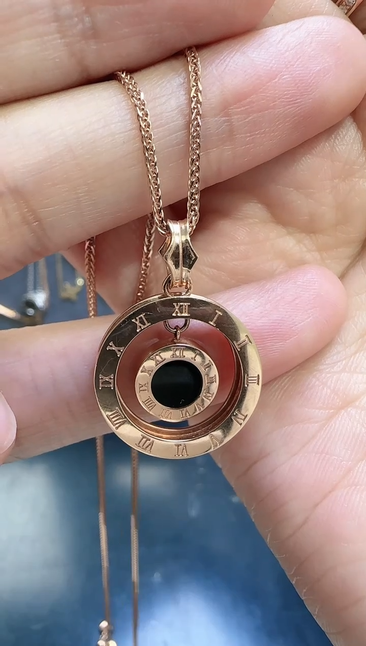 【闪购商品】玛瑙/玉髓颈饰18K金镶嵌套链