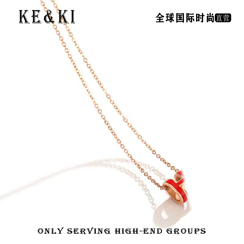 铜合金项链 1016高级感h字母项链简约气质小众百搭锁骨链