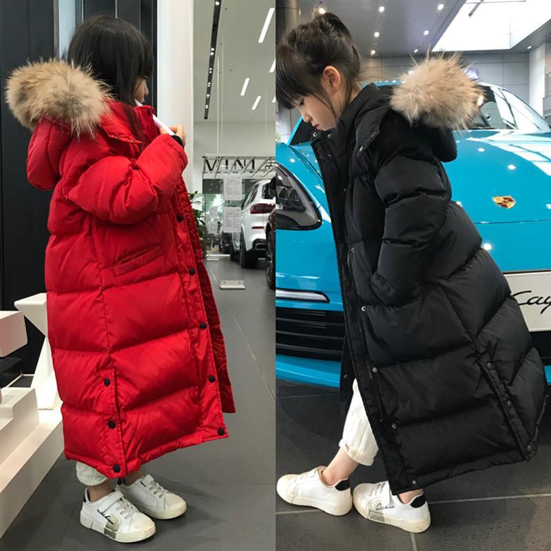 女童棉服棉服中长款2023款洋气儿童长款过膝韩版男童冬装加厚棉袄