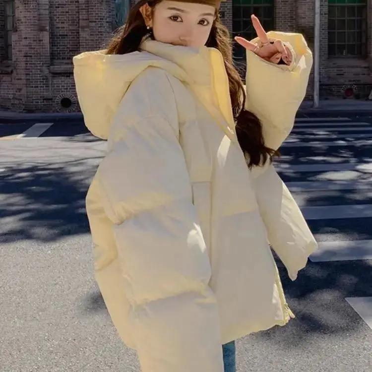 2023新款羽绒羽绒服女慵懒风ins短款学生韩版连帽宽松加厚