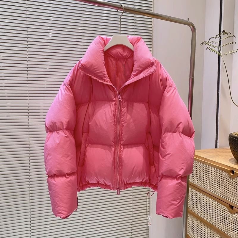 波司澄多巴胺韩版亮色短款女2023年新款加厚小个子宽松面包服冬季