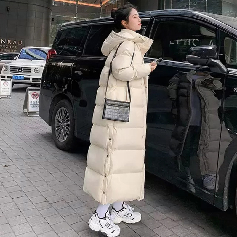 波司澄女2023年冬季新款韩版长版加厚oversize面包服潮