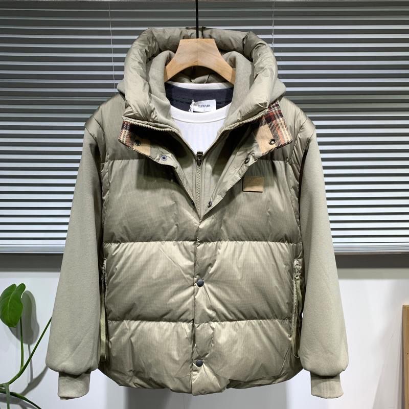 波司澄潮流时尚休闲假两件羽绒棉服外套冬季新款欧洲站帅短