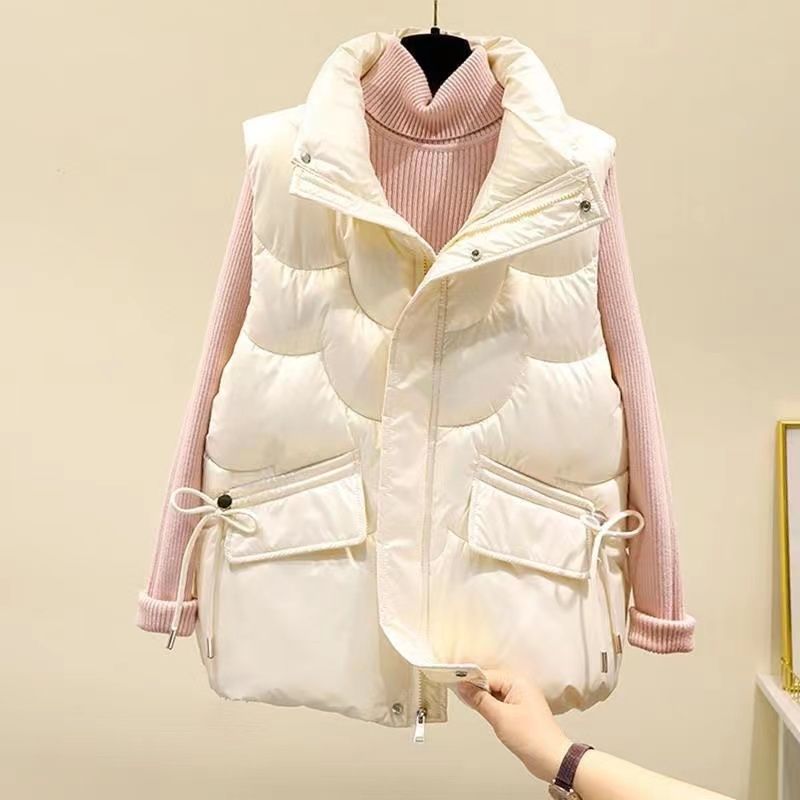胖亮面免羽绒服马甲大码女2023秋冬保暖宽松马甲背心潮