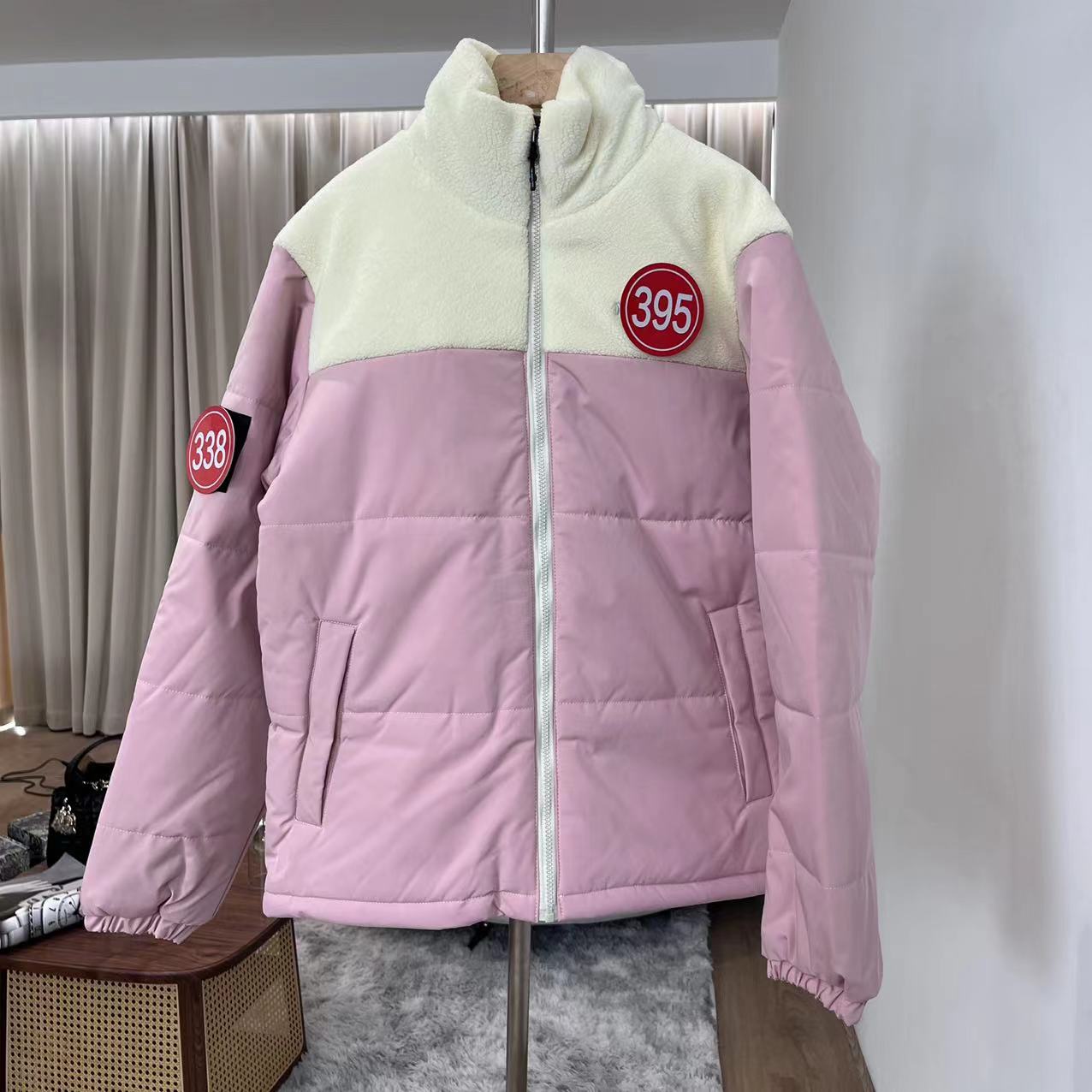 AC2636粉色 秋冬毛毛厚外套 男女同款