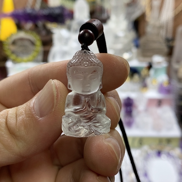 【闪购商品】水晶颈饰未镶嵌天然白水晶宝宝佛
