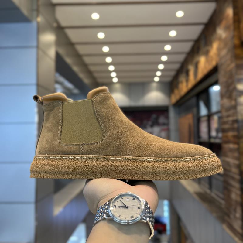 马丁靴男高帮磨砂真皮百搭工装靴复古保暖一脚蹬透气中帮切尔西靴