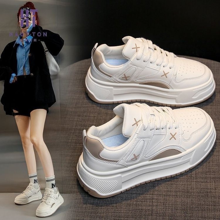 回力瑞小白鞋女厚底德训鞋2023年春秋新款百搭运动鞋松糕休闲板鞋