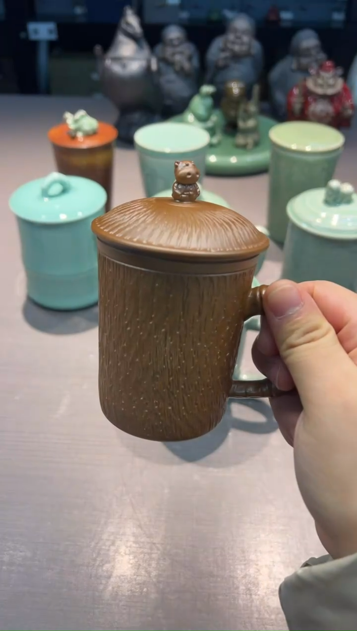 【闪购商品】瓷茶盏华凌潇 灰釉 马克杯