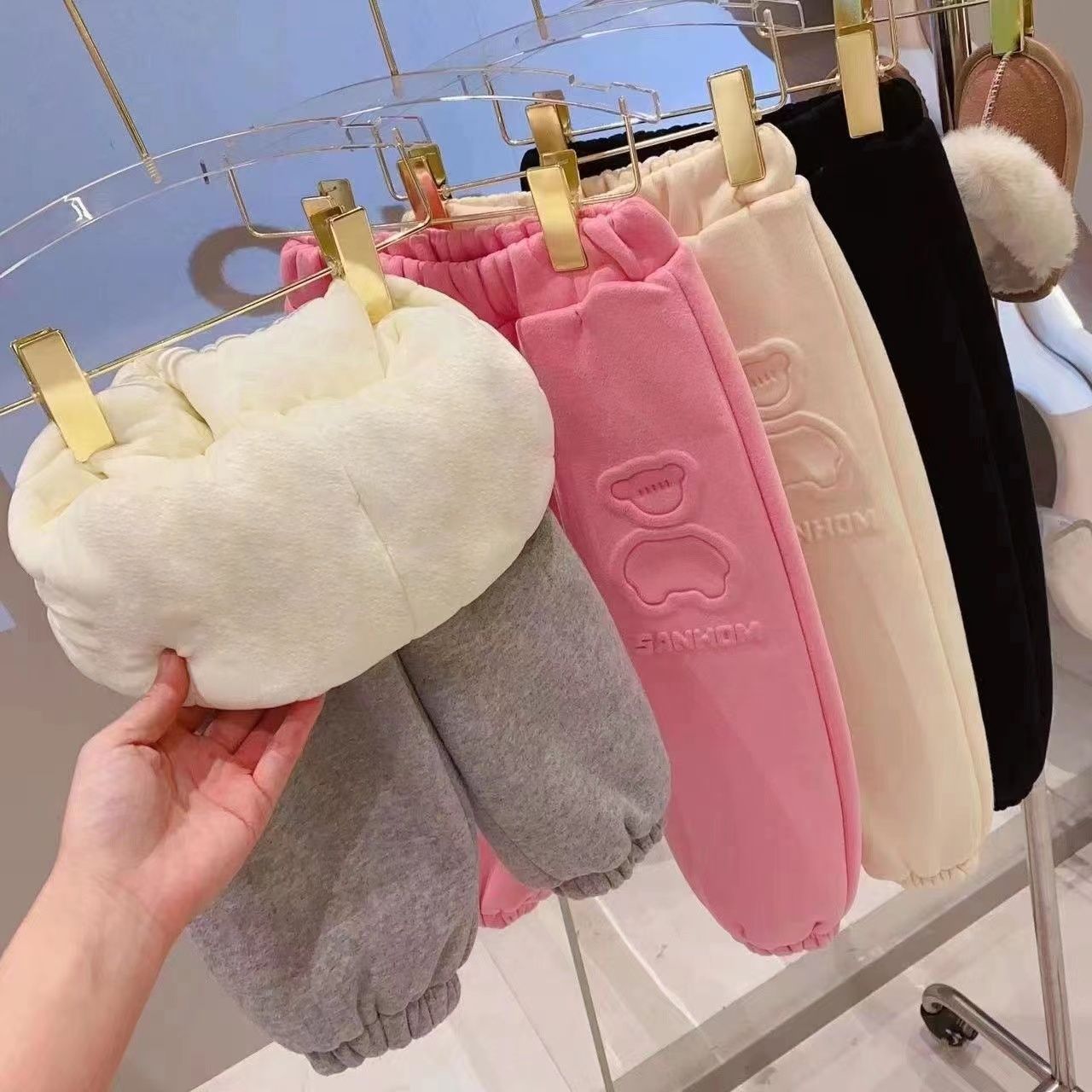 女童棉裤外穿冬季加绒加厚一条过冬宝宝中小儿童三层夹棉裤子超厚