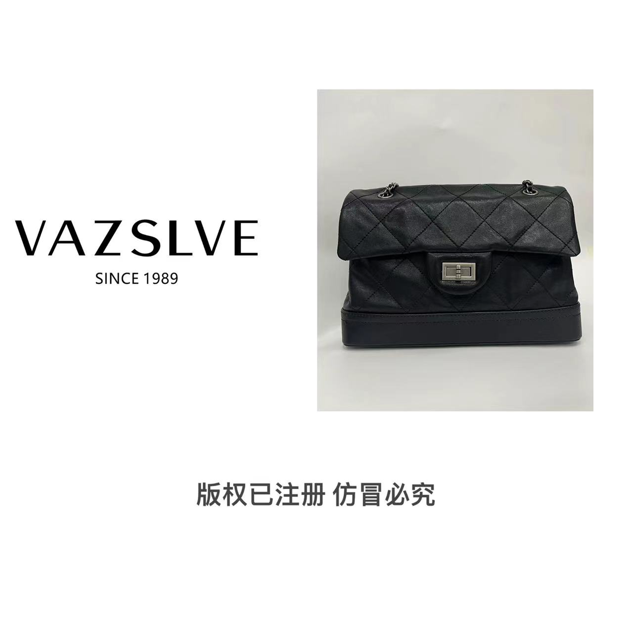 VAZSLVE/春夏新款复古真皮轻奢斜挎包#3315-黑色