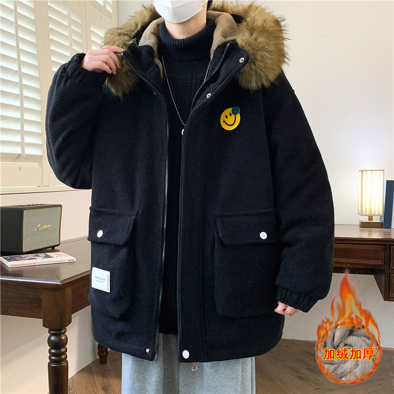 2023新款冬季棉衣男青少年加绒加厚棉服外套初中高中学生大童棉袄