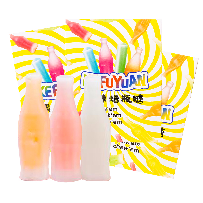 网红蜡瓶糖夹心爆浆主播吃同款辣皮糖果蜡咀嚼真解压食用网红零食