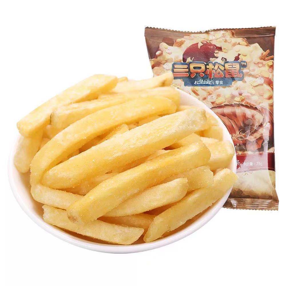 三只松鼠美式薯条75g*1袋薯条食品脂肪杂粮0低脂营养能量儿童网红