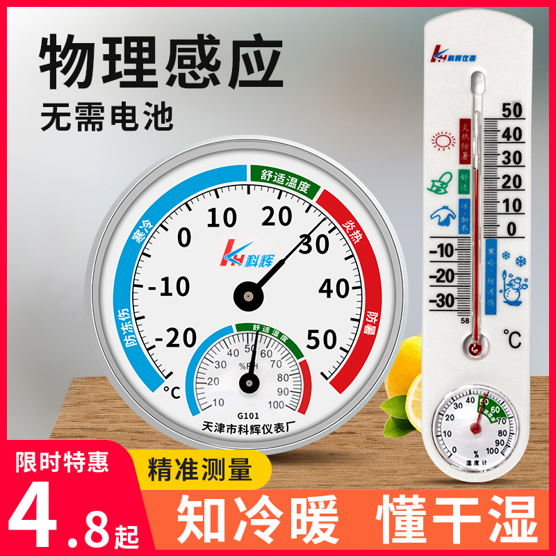 温度计家用室内高精准壁挂式气温室温大棚创意测温湿度计温度表