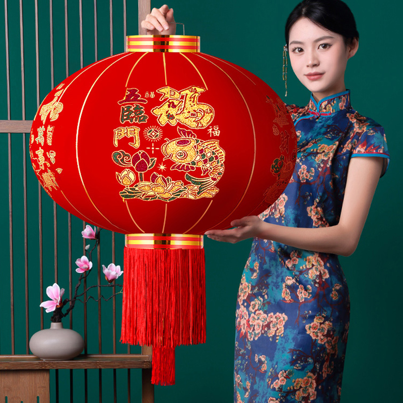 2024新款大红灯笼大门口一对中国风吊灯阳台户外装饰过年新年挂饰