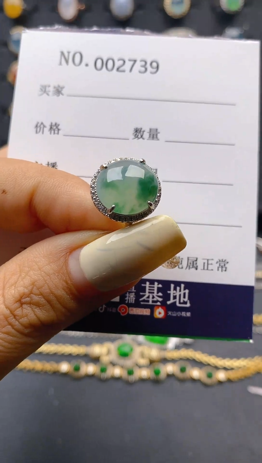 【闪购商品】翡翠戒指银S925镶嵌1