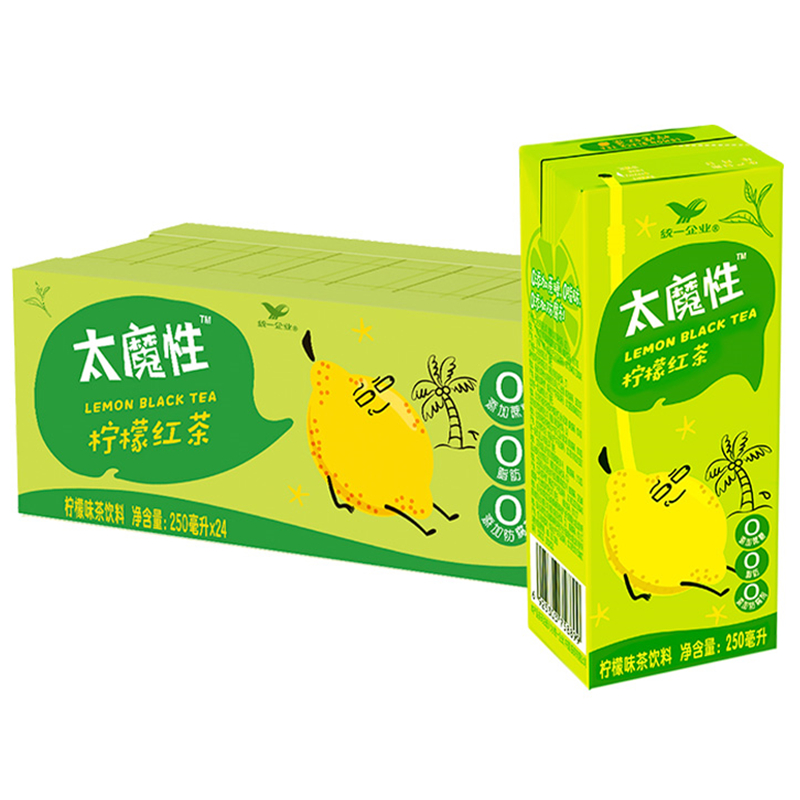 统一太魔性柠檬红茶250ml*24盒整箱柠檬茶风味饮料饮品 3箱起包邮