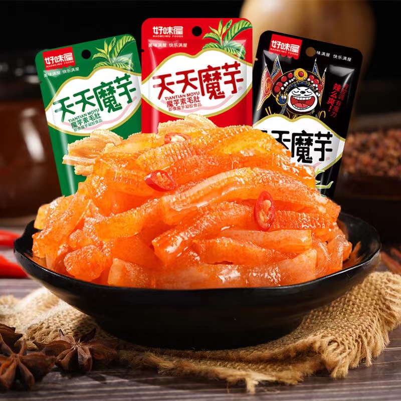 好味屋魔芋爽素毛肚手撕素肉排豆干批发整箱麻辣素食品零食小吃