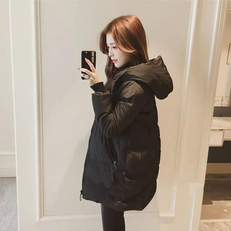伊曼轻薄羽绒服服2023年冬装新款韩系小个子150中长款加厚黑女