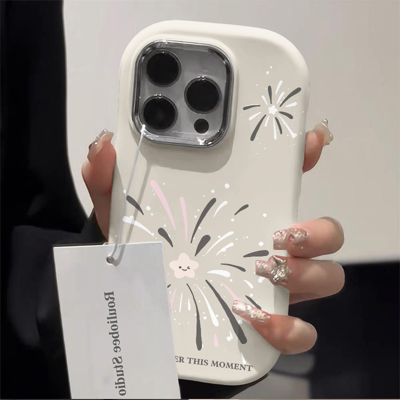 星星烟花苹果15/14/13小胖墩新款磨砂个性肤感软胶女xs/xr软壳11