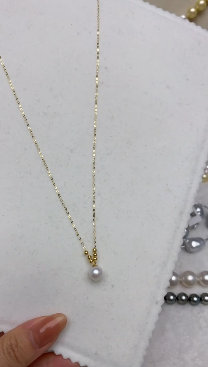 【闪购商品】淡水珍珠吊坠18K金镶嵌6