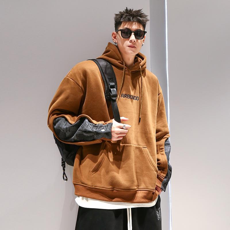 大码连帽男装卫衣2-300斤外套男士情侣美式男生春秋款大码潮小众