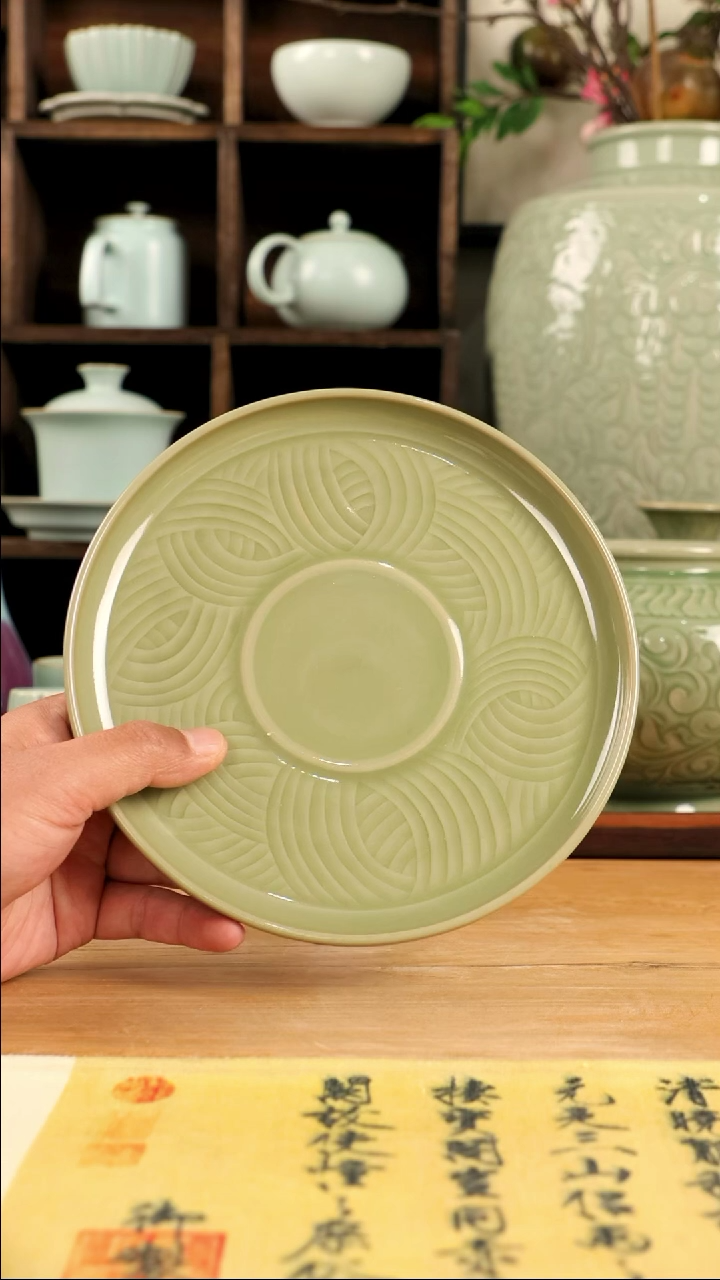 【闪购商品】陶瓷耀州窑全手工微瑕盘1231