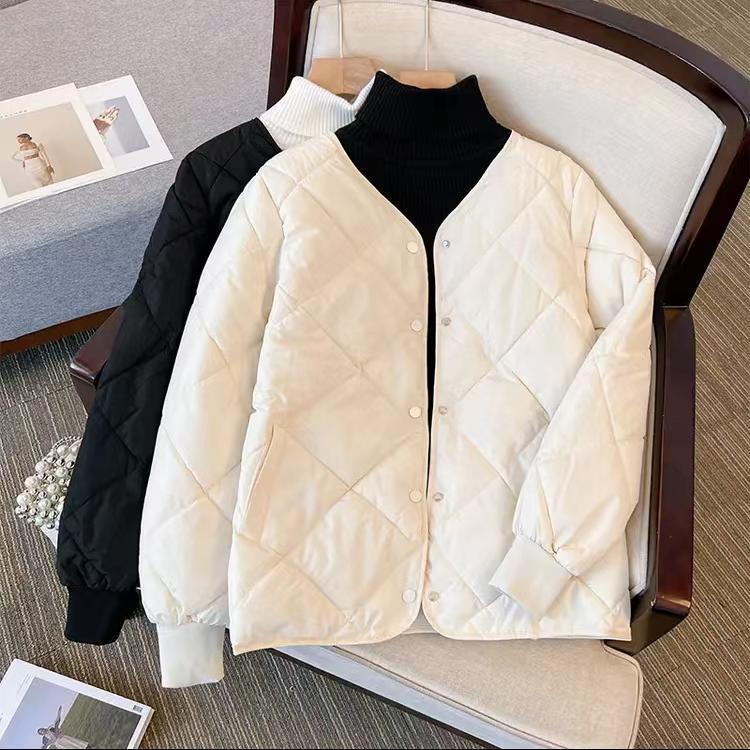 雪中飞轻薄羽绒服服女2023新款韩版百搭轻薄菱形格纹女棉袄外穿保