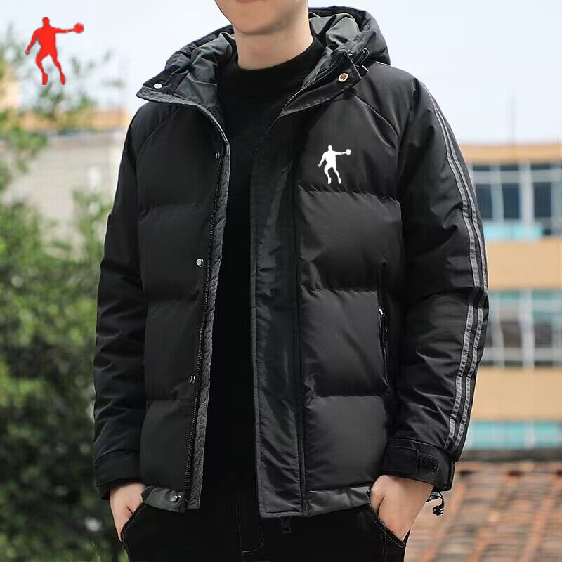 乔丹格兰男士棉衣休闲运动保暖棉袄外套韩版百搭连帽冬季棉服潮