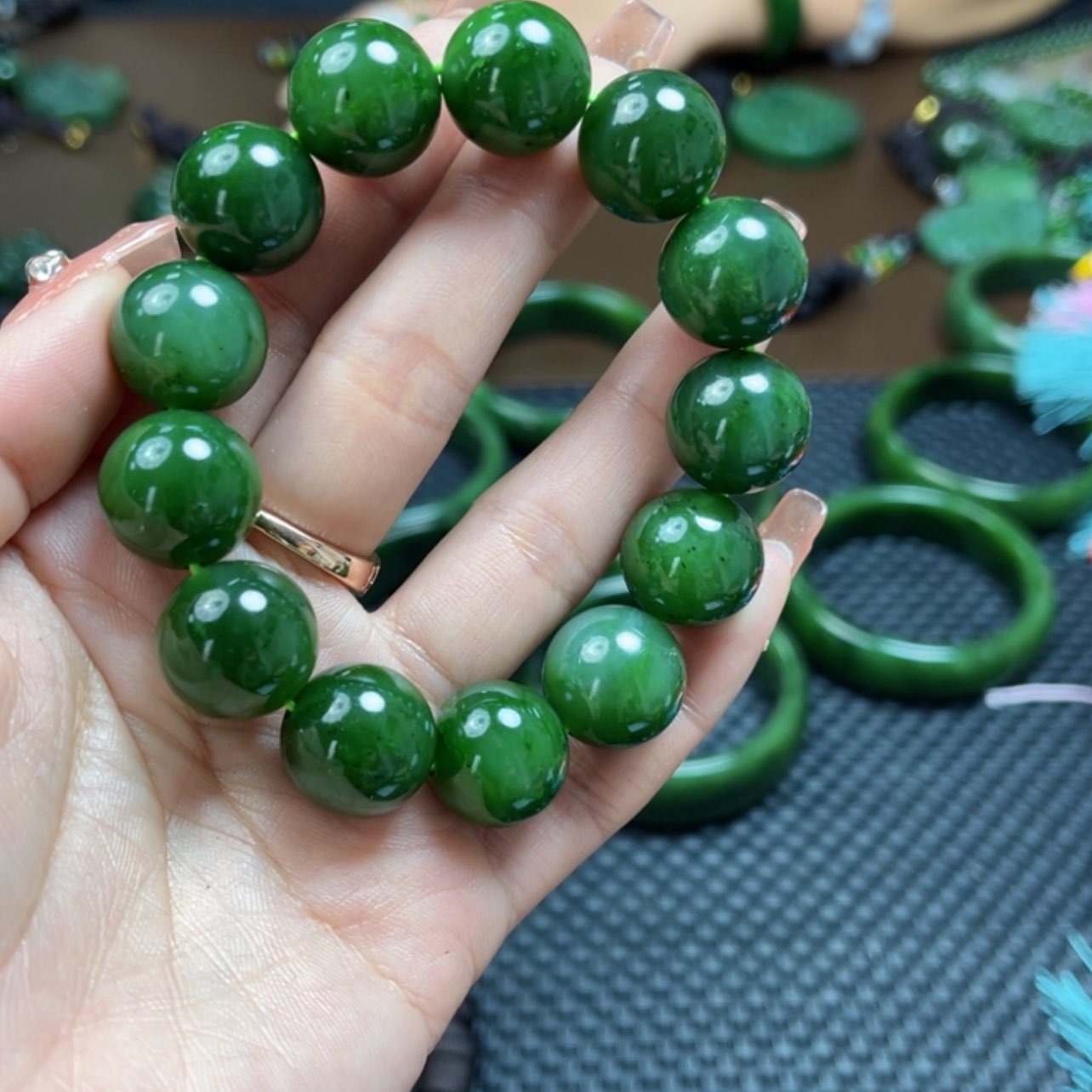 【闪购商品】和田玉（碧玉）手链未镶嵌卡16