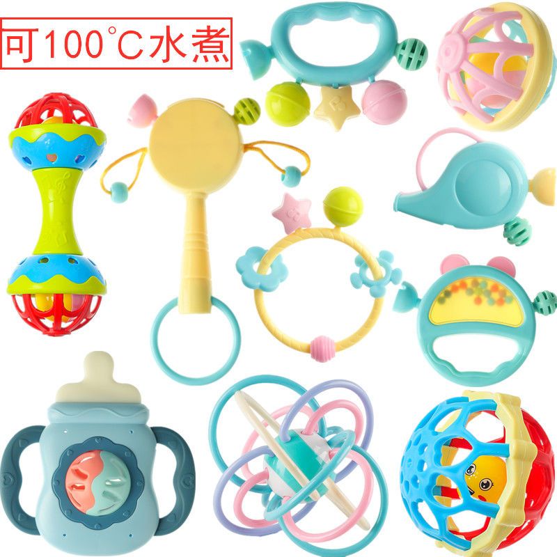 小铃铛面包超人0-1岁婴儿玩具牙胶手摇铃抓握可啃咬3-6个月益智