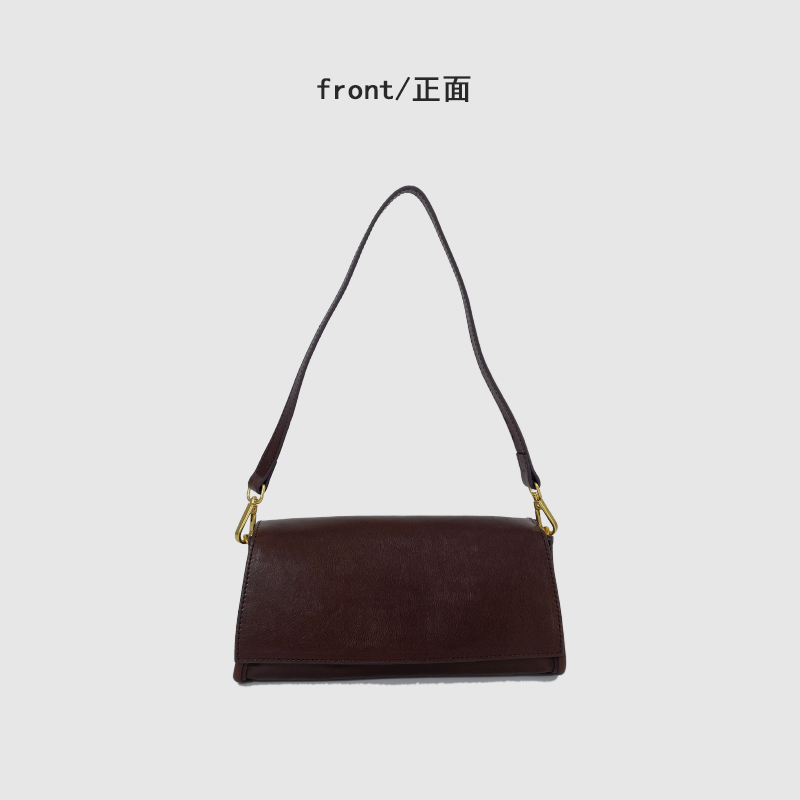 FAND全新正品/本染树膏头层牛皮时尚法棍包百搭斜挎腋下包