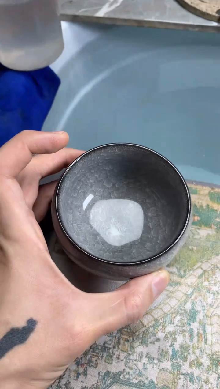 【闪购商品】瓷茶盏黑冰主人杯
