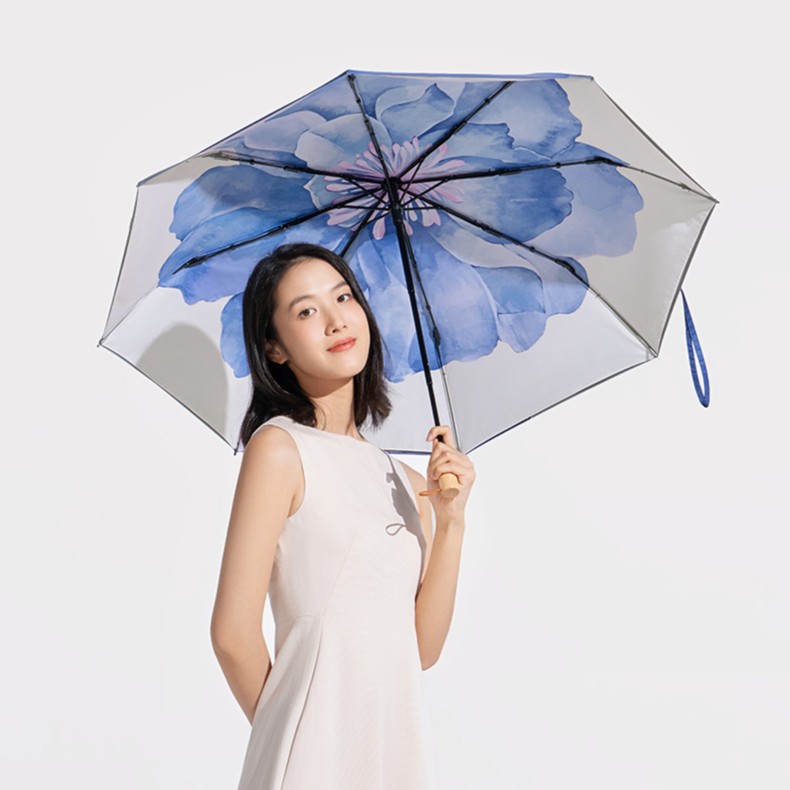 蕉下经典小黑伞防晒遮阳双层黑胶防紫外线雨伞小巧强效复古三折伞