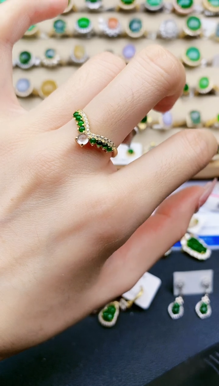 【闪购商品】翡翠戒指银S925镶嵌1