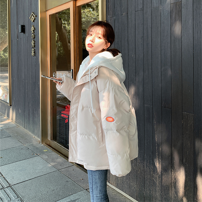 棉服女ins宽松棉袄2023年新款面包服冬季韩版加厚假两件棉衣外套
