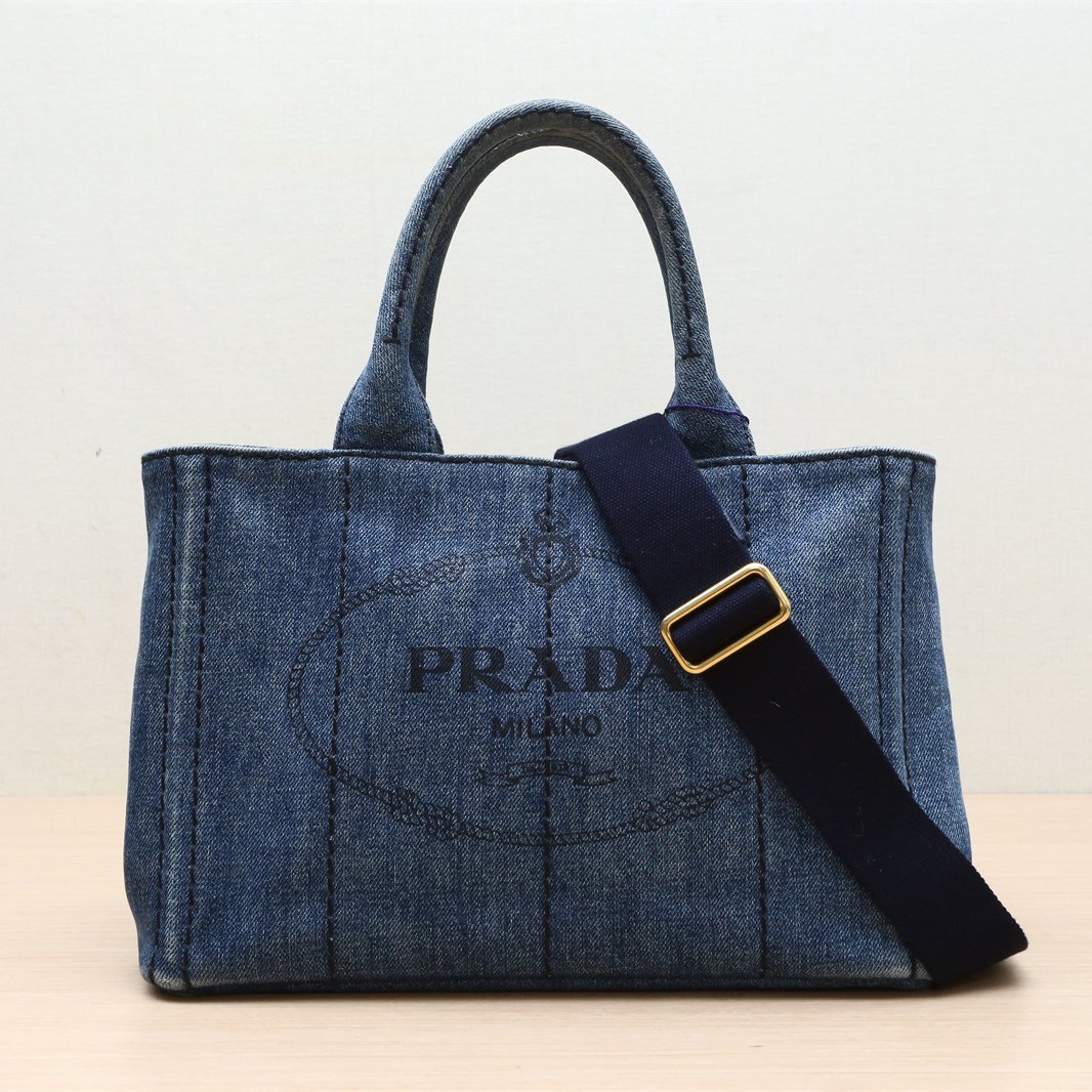 99新  新粉 小花柳 P253290588 PRADA手提单肩包 蓝色