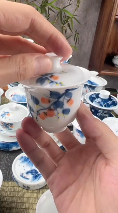 【闪购商品】陶瓷柿子美人备加柿子美人杯2个