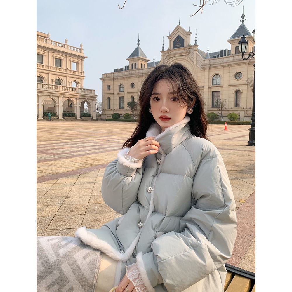波司澄潮流时尚冬季小香风短款羽绒服女高级感白鸭绒小个子气质宽