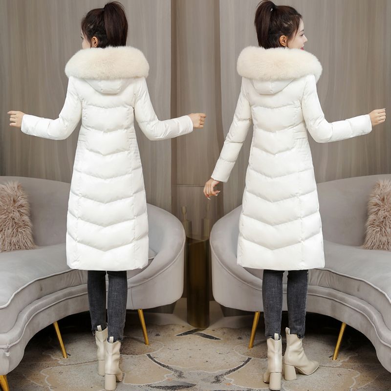 收腰羽绒服女中长款2023新款大毛领洋气白鸭绒修身显瘦加厚外套女
