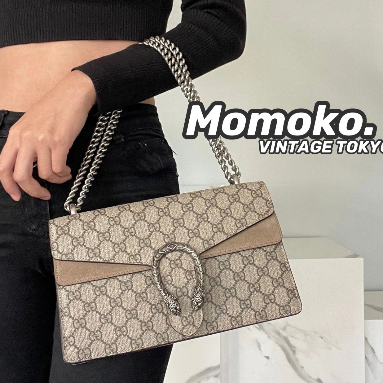 95新 GUCCI/古驰 驼色酒神中号链条包包（送中检）