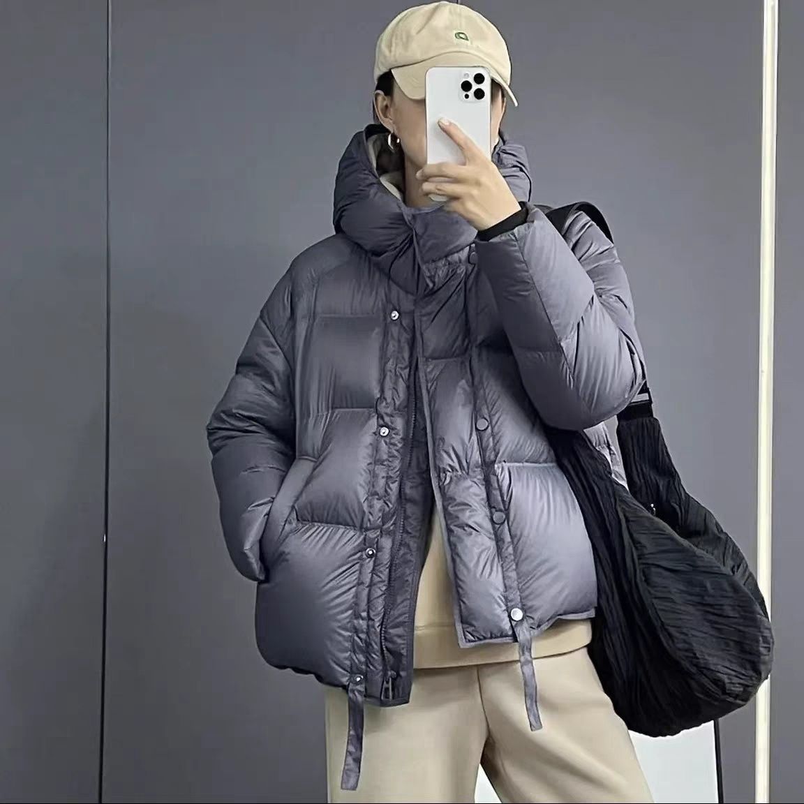 雅鹿2023秋冬新款羽绒服女韩版小个子连帽文艺复古加厚保女款时尚