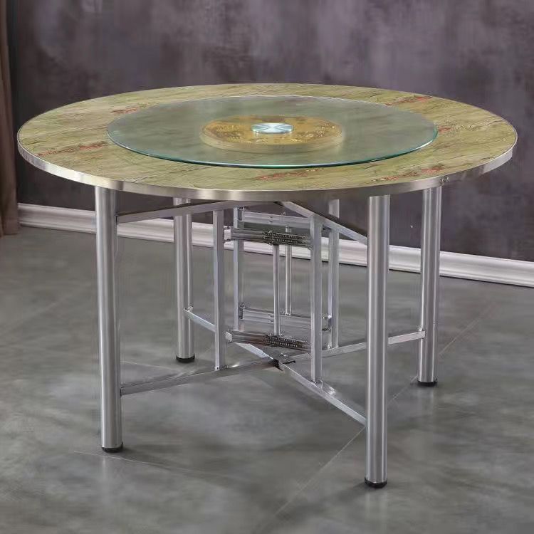 大圆桌转盘桌架组合吃饭圆形餐桌简约食堂饭桌家用酒店桌子聚会10