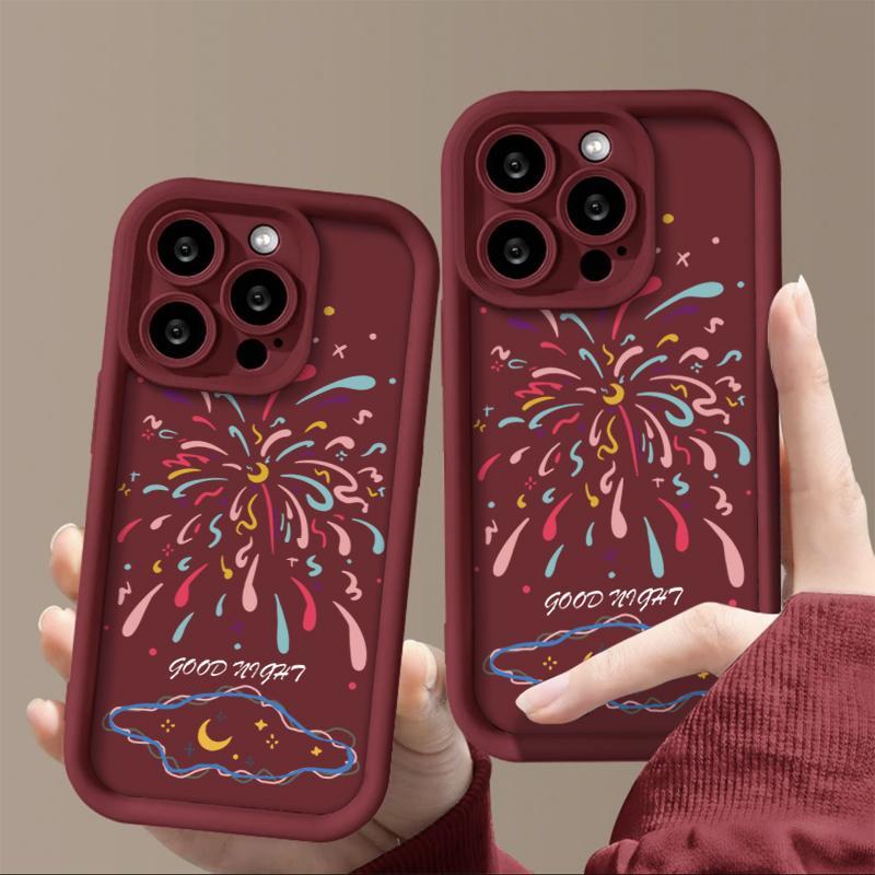 彩色烟花苹果15ProMax手机壳iPhone14新款13硅胶12简约11软壳X女8
