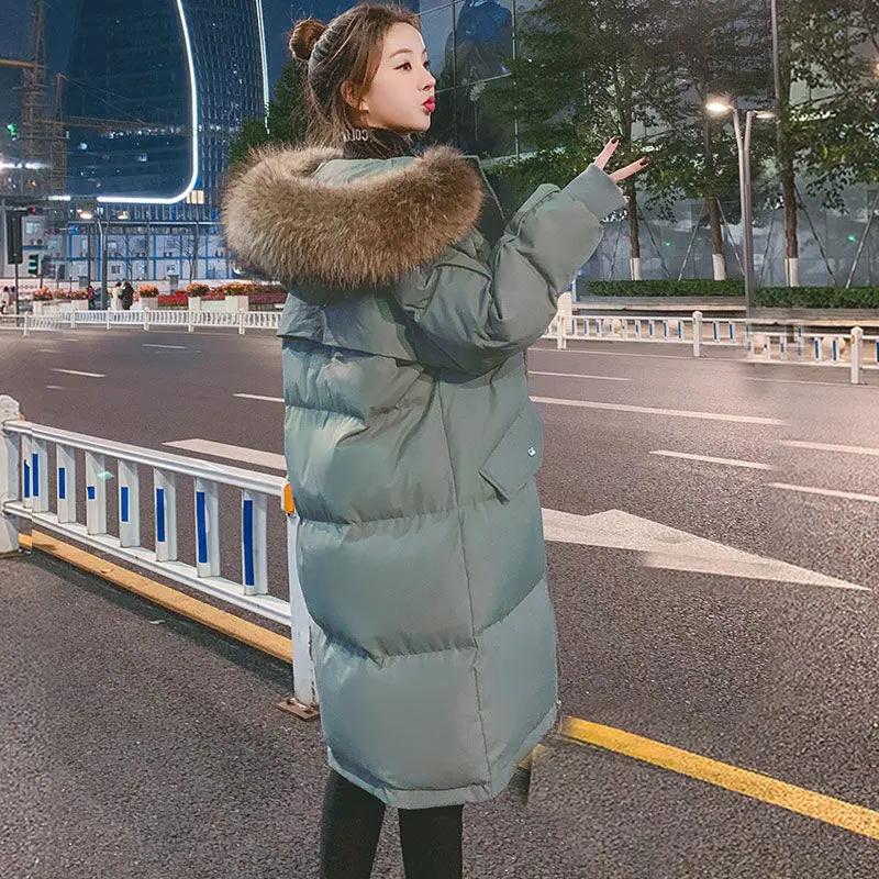 潮流2023年新款羽绒服女冬中长款加厚棉袄爆款大码韩版宽松棉衣外